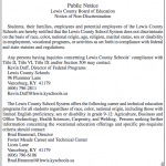 Annual Notice of Non-Discrimination, Lewis County Board of Education