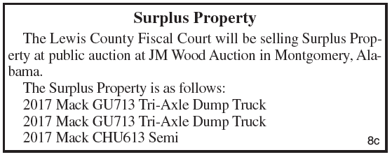 Lewis County Fiscal Court, Surplus Property