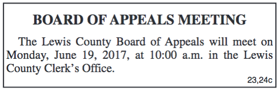 Board of Appeals Meeting Notice