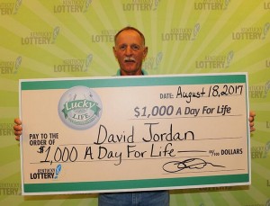 David Jordan of Quincy won the Lucky for Life Lottery Jackpot on Thursday.