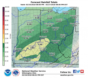 Predicted local rainfall amounts have been reduced.