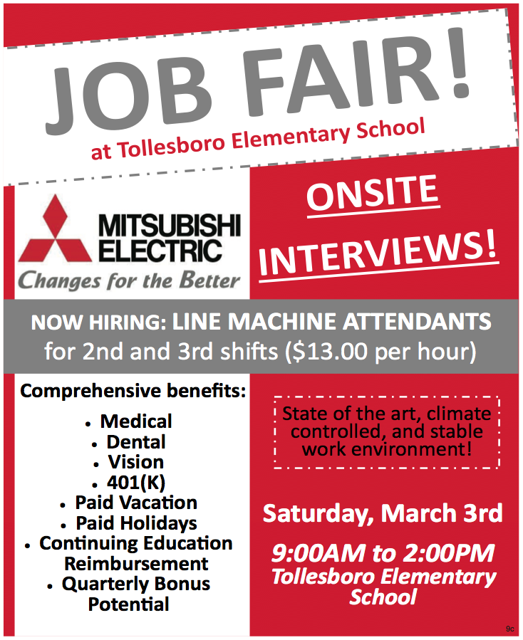 Job Fair, Mitsubishi Electric, Tollesboro Elementary