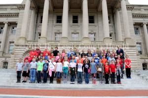 Central Elementary students visit Rep. Rocky Adkins in Frankfort.