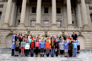 Tollesboro Elementary students visit Rep. Rocky Adkins in Frankfort.
